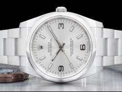 Ролекс (Rolex) Oyster Perpetual 34 Argento Oyster Silver Lining Arabic 3-6-9 D 114200